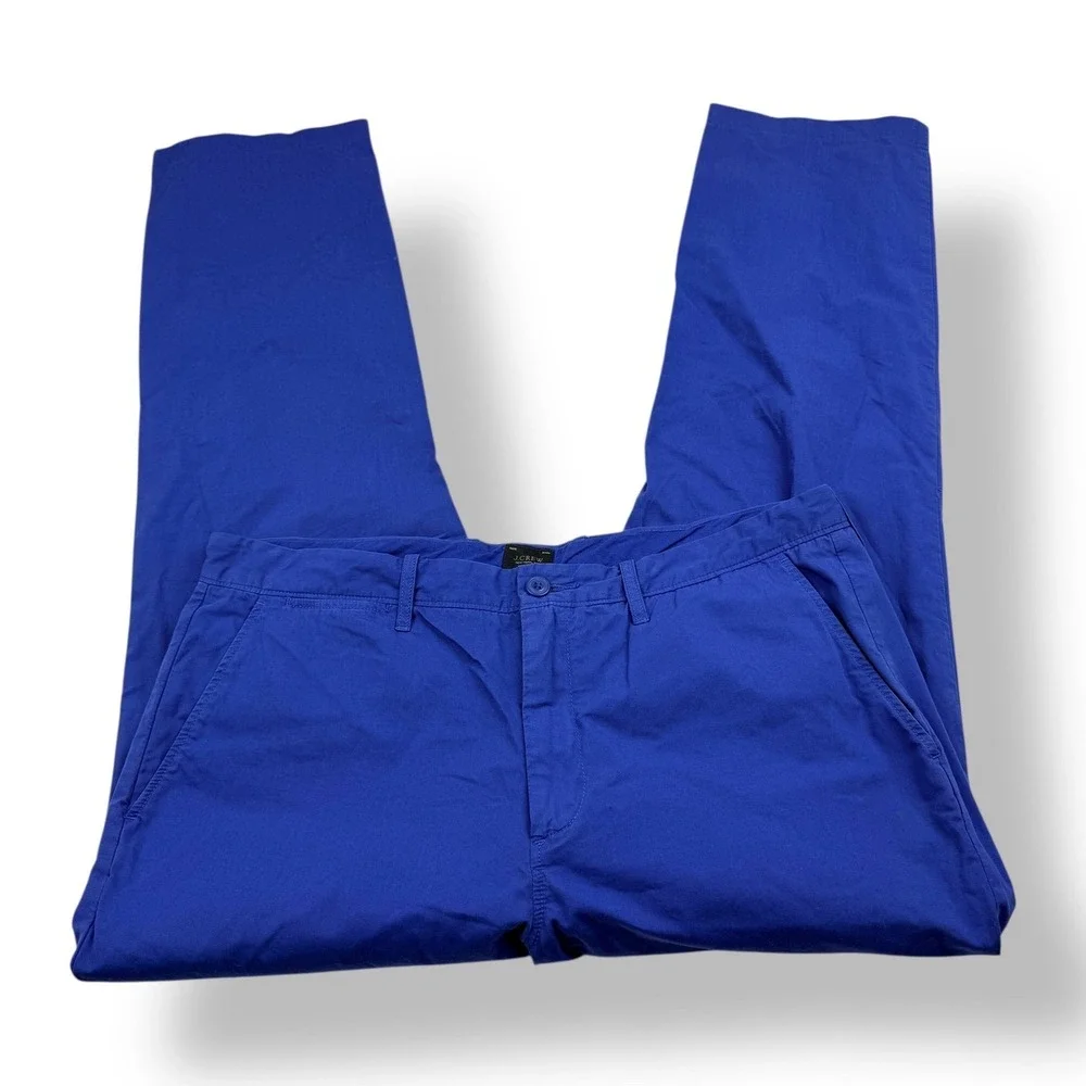 J Crew Mens Cotton Straight Leg Chino Pants Blue Size 36x30
